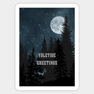 Yuletide Greetings - Yule Moon Sticker